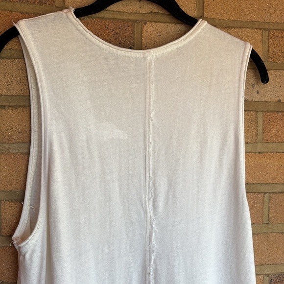 Free People Beach oversized Sleeveless Cream Maxi Sweatshirt Dress Pockets S - Picture 9 of 9